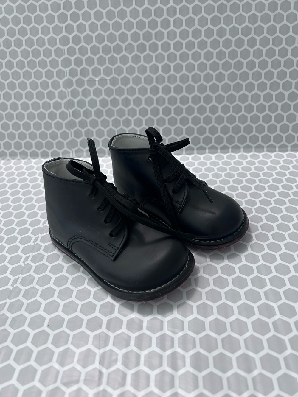 Josmo Black Lace-Up Boys Walker Ankle Boots. Size 6